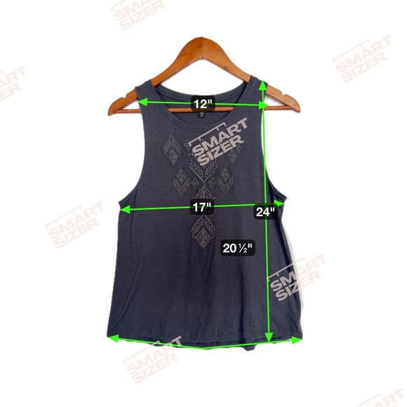 Billabong Small Petite dark gray Aztec embroidered California bohemian tank top - Picture 2 of 13